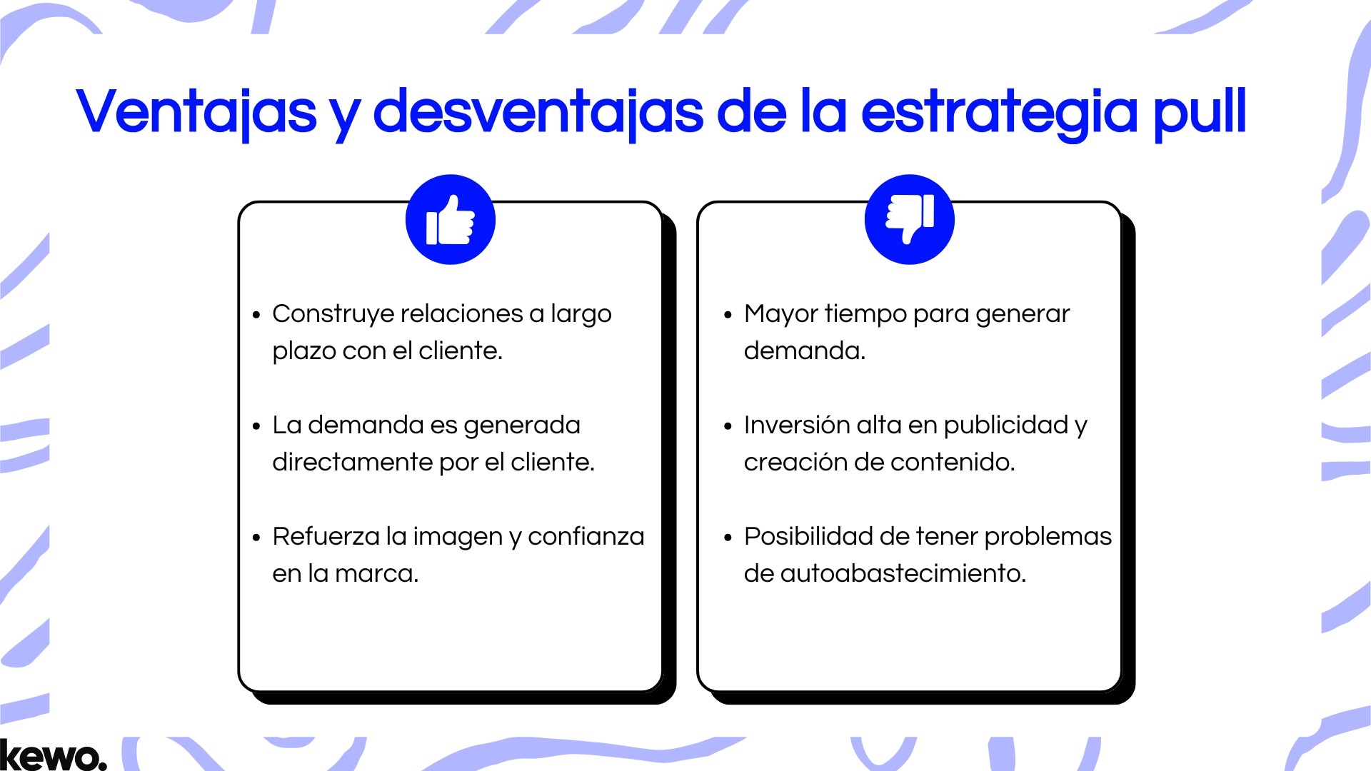 Ventajas y desventajas de la estrategia pull Ventajas y desventajas de la estrategia pull